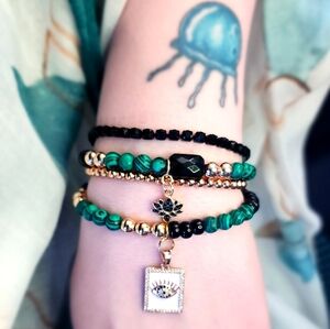 Final Sale Price!! 3 Handcrafted Bracelet Set, 1 Bonus Bracelet.  7-7.5 inches